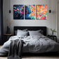 3pcs Warm Orange-Pink Notes Wall Art Set Canvas Framed 40x60cm - High Quality Print 100% Australian Made Wall Canvas Ready to Hang