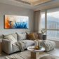 Three White Tulips With Orange Wall Art Canvas Office Home Room Framed 120x60cm