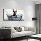 Dachshund Bathtub Deco Modern Wall Art Canvas Office Home Room Framed 120x60cm