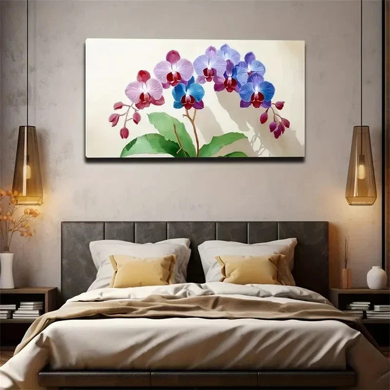 Vibrant Orchid Modern Wall Art Canvas Office Home Room Framed 120x60cm