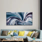 Blue White Abstract With Waves Wall Art Canvas Office Home Room Framed 120x60cm