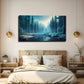 Clear Quiet Forest Stream Wall Art Canvas Office Home Room Framed 80x45cm
