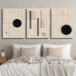 3pcs Black & Beige Geometric Line Wall Art Set Canvas Framed 40x60cm - High Quality Print 100% Australian Made Wall Canvas Ready to Hang