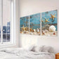 3pcs Modern Fishing Net Seashells Starfish Net Wall Art Set Canvas Framed 40x60cm - High Quality Print 100% Australian Made Wall Canvas Ready to Hang