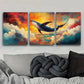 3pcs Majestic Whale Vivid Clouds Sky Perfect Wall Art Set Canvas Framed 40x60cm - High Quality Print 100% Australian Made Wall Canvas Ready to Hang