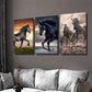 3pcs Galloping Horses Beautiful Horse Paintings Wall Art Set Canvas Framed 40x60cm - High Quality Print 100% Australian Made Wall Canvas Ready to Hang