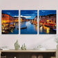 3pcs Venice Grand Canal at Night Metal Print Ready to Hang Art
