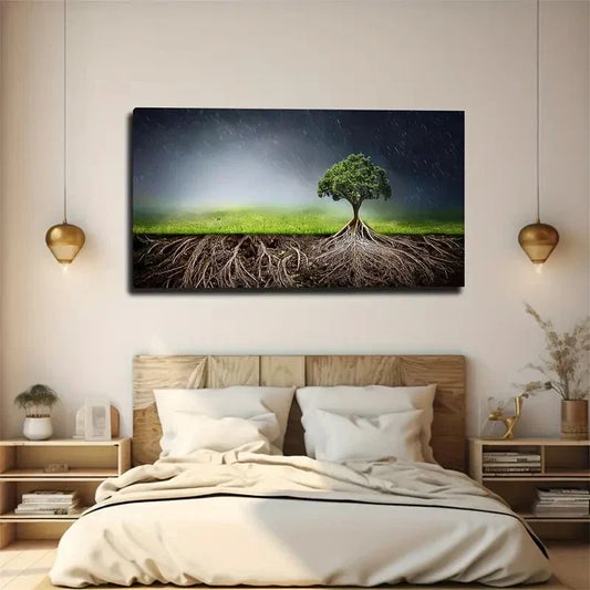 Green Landscape Wall Art Canvas Office Home Room Framed 120x60cm