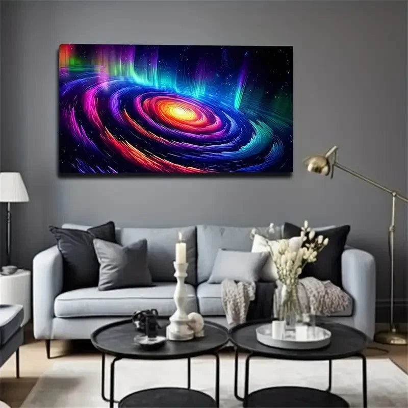 Cosmic Nebula Colorful Space Wall Art Canvas Office Home Room Framed 120x60cm