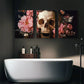 3pcs Abstract Skeleton And Rose Grove Design Metal Print Ready to Hang Art