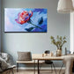 Vibrant Red Rose & Blue Wall Art canvas office home room framed 120x60cm