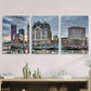 3pcs Modern Cityscape Harbor Vibrant Urban Sky Metal Print Ready to Hang Art