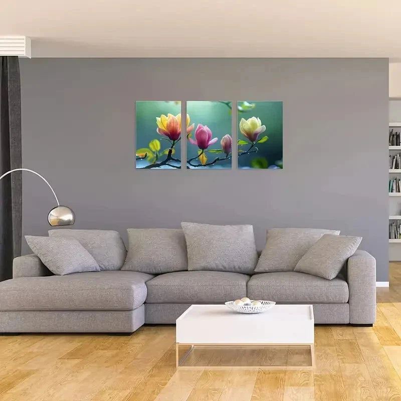 3pcs Flowers After the Rain Nature Landscapes Wall Art Set Canvas Framed 40x60cm - High Quality Print 100% Australian Made Wall Canvas Ready to Hang