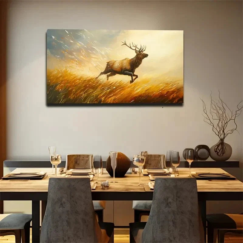 Flying Old Deer Exquisite Wall Art Canvas Office Home Room Framed 120x60cm