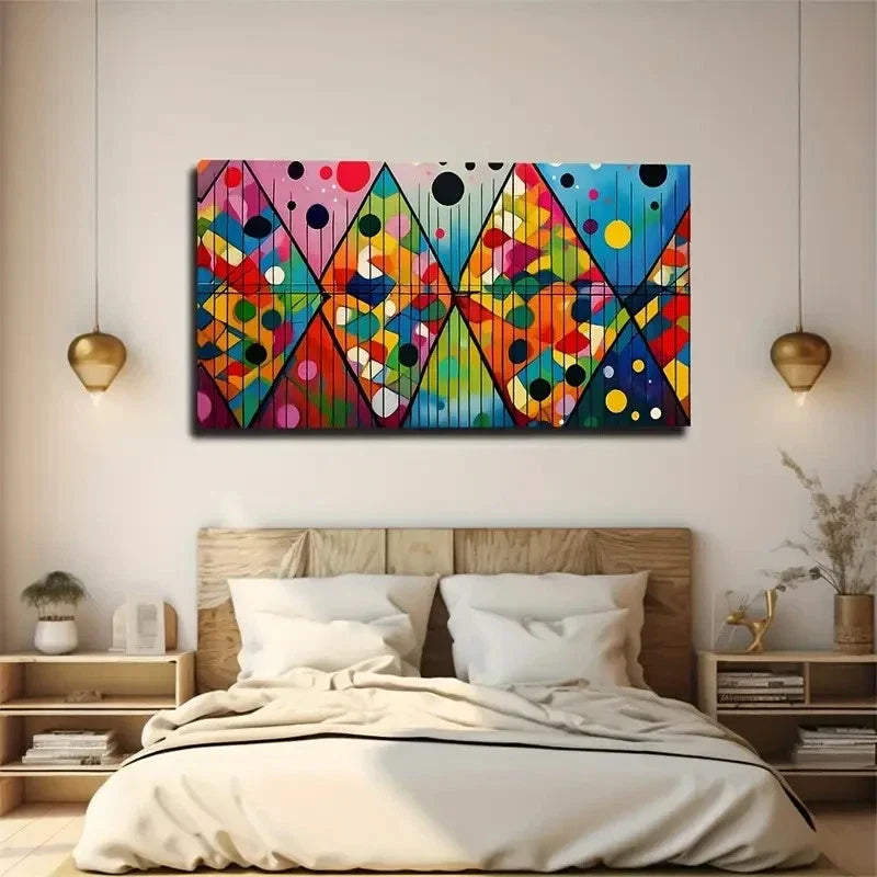 Modern Abstract Color Block Wall Art Canvas Office Home Room Framed 120x60cm