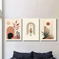 3pcs Modern Abstract Geometric & Botanical Design Metal Print Ready to Hang Art