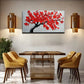 Black Tree Branches Red Wall Art Canvas Office Home Room Framed 120x60cm