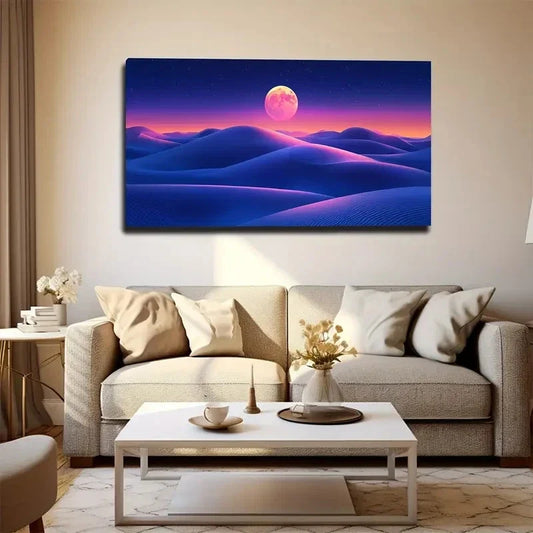 Pink Purple Desert Sky Wall Art canvas office home room framed 120x60cm