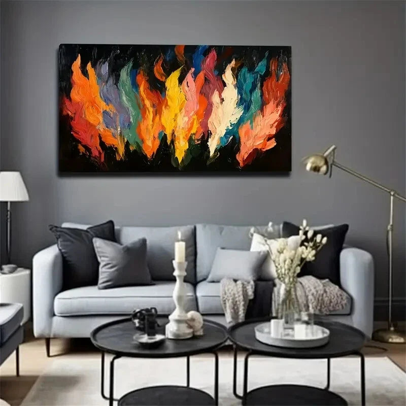 Abstract Style Interwoven Color Wall Art Canvas Office Home Room Framed 120x60cm