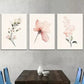 3pcs Modern Floral Pink Peonies White Flowers Wall Art Set Canvas Framed 40x60cm - High Quality Print 100% Australian Made Wall Canvas Ready to Hang