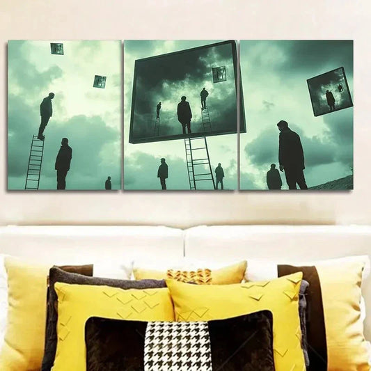 3pcs Surreal film, Art Painting Metal Print Ready to Hang Art