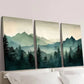 3pcs Foggy Mountains and Forest Landscape Wall Art Set Canvas Framed 40x60cm - High Quality Print 100% Australian Made Wall Canvas Ready to Hang