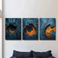 3pcs Abstract Blue Metal Texture Design Wall Art Set Canvas Framed 40x60cm - High Quality Print 100% Australian Made Wall Canvas Ready to Hang