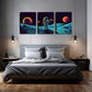 3pcs Astronaut Landing on Moon Triptych Wall Art Set Canvas Framed 40x60cm - High Quality Print 100% Australian Made Wall Canvas Ready to Hang
