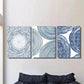 3pcs Blue Surfaces and Circle Plane Designs Wall Art Set Canvas Framed 40x60cm - High Quality Print 100% Australian Made Wall Canvas Ready to Hang