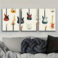 3pcs Guitar illustration Art Painting Metal Print Ready to Hang Art