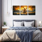 3pcs Golden Glow Tree Landscape Painting Wall Art Set Canvas Framed 40x60cm - High Quality Print 100% Australian Made Wall Canvas Ready to Hang