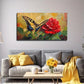 Butterfly Red Rose Decor Wall Art Canvas Office Home Room Framed 120x60cm