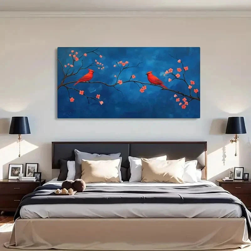 Vibrant Abstract Floral Retro Wall Art Canvas Office Home Room Framed 120x60cm