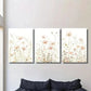 3pcs Soft Pink And Golden Wildflowers Wall Art Set Canvas Framed 40x60cm - High Quality Print 100% Australian Made Wall Canvas Ready to Hang