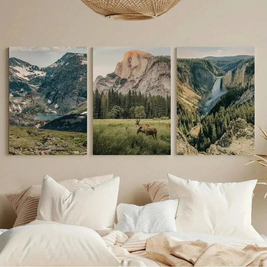 3pcs Yosemite National Park Metal Print Ready to Hang Art