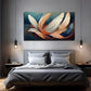 Vibrant Blue Orange & White Wall Art Canvas Office Home Room Framed 80x45cm