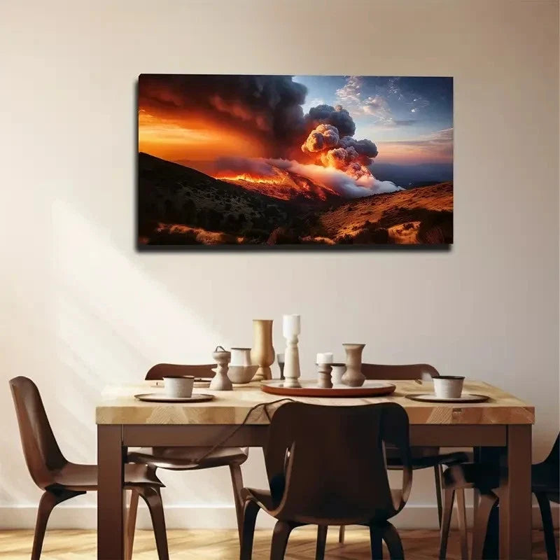 Thick Smoke Rolling Wall Art Canvas Office Home Room Framed 120x60cm