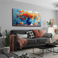 Vibrant Blue Vase Red Tulips Wall Art Canvas Office Home Room Framed 120x60cm