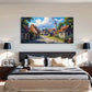 Houses Morning Light Sky Wall Art Canvas Office Home Room Framed 120x60cm