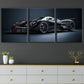 3pcs Abstract Black Cool Sports Car Racing Car Wall Art Set Canvas Framed 40x60cm - High Quality Print 100% Australian Made Wall Canvas Ready to Hang
