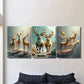 3pcs Elegant Classic Deer Forest Metal Print Ready to Hang Art