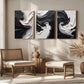 3pcs Black And White Minimalist Abstract Metal Print Ready to Hang Art