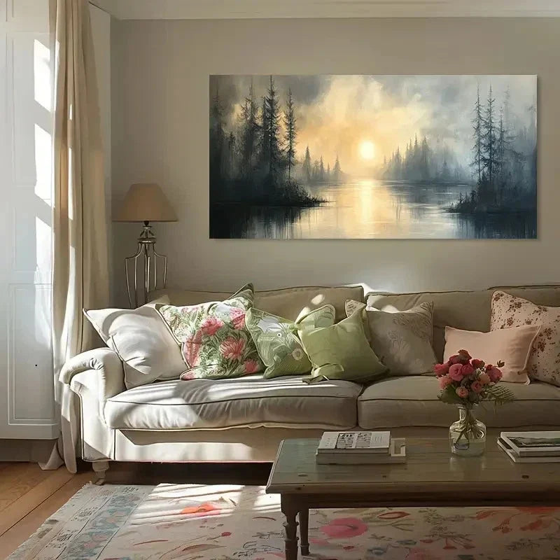 Abstract Landscape Soft Wall Art Canvas Office Home Room Framed 120x60cm