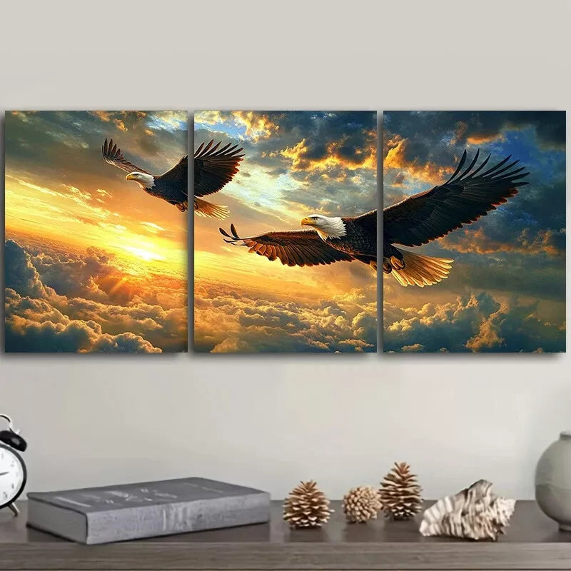 3pcs Eagle Framed Canvas Sky Nature  Wall Art Set Canvas Framed 40x60cm - High Quality Print 100% Australian Made Wall Canvas Ready to Hang