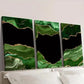 3pcs Dark Green Stone Texture with Golden Accent Wall Art Set Canvas Framed 40x60cm - High Quality Print 100% Australian Made Wall Canvas Ready to Hang