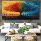 Modern Minimalist Vibrant Tree Wall Art Canvas Office Home Room Framed 120x60cm