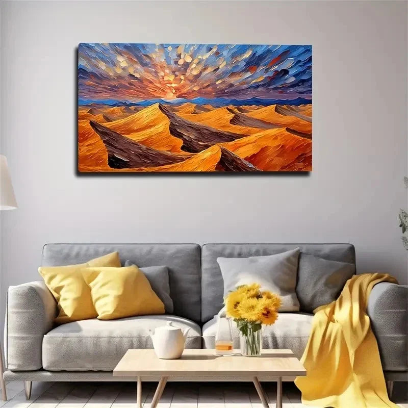 Full Of Power Desert And Sky Wall Art Canvas Office Home Room Framed 120x60cm