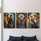3pcs Science Fiction Dragon Illustrations Wall Art Set Canvas Framed 40x60cm - High Quality Print 100% Australian Made Wall Canvas Ready to Hang
