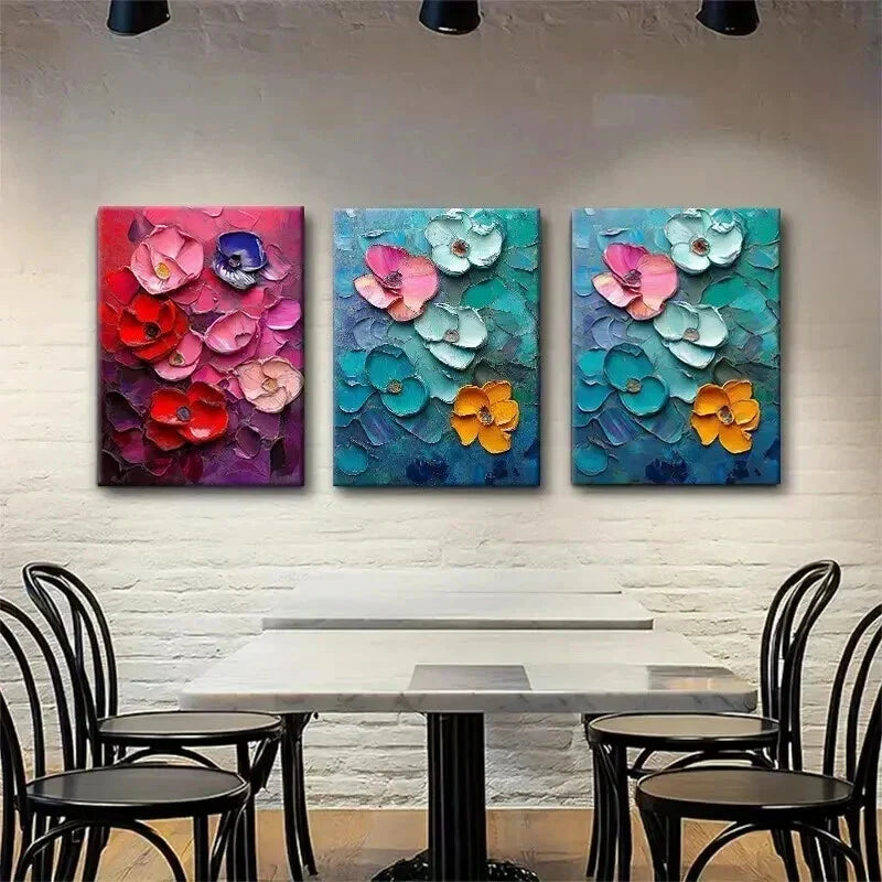 3pcs Vibrant Poppies Nature Beauty Perfect Wall Art Set Canvas Framed 40x60cm - High Quality Print 100% Australian Made Wall Canvas Ready to Hang