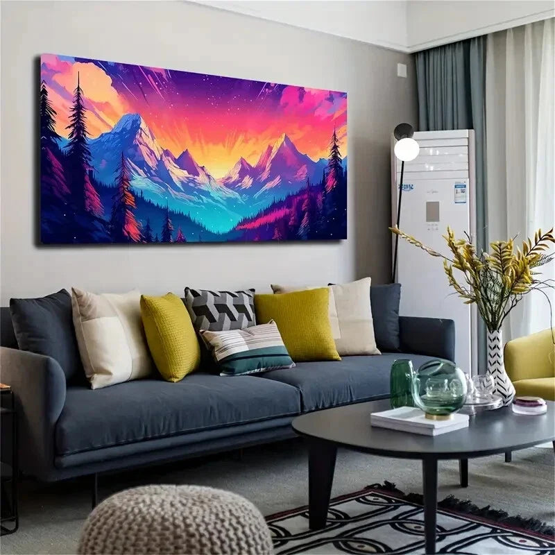 Realistic Winter Spring Lands Wall Art Canvas Office Home Room Framed 120x60cm